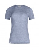 T-shirt manches courtes femme en laine mérinos 100%, 1x1 côte