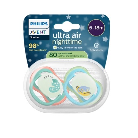 Philips Avent, 80 % d’origine végétale, Ultra Air Nighttime, Taille 2 (6-18 mois)