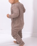 Romper met rits in 100% merinowol en dropneedle-patroon, OEKO-TEX®