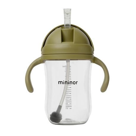 MININOR, Bouteille avec paille - étanche, 330 ml, Moss Green