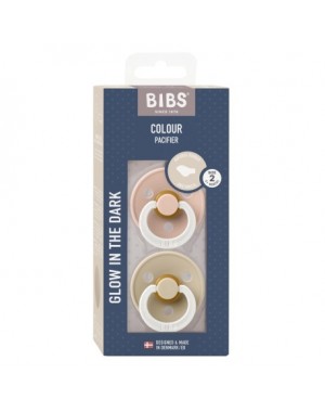 BIBS Colour Night Glow 2 stuks, Maat 2 (6+m), Orthodontisch - Latex