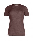 S/S T-Shirt Damen aus 100% Merinowolle, 1x1-Ripp
