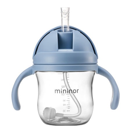 MININOR,  Strohhalmbecher - Tropffrei, 220 ml, Hellblau,