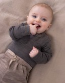 Bukser med snor i taljen i 100% merino uld til baby