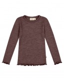 T-shirt i 1x1 rib med lange ærmer i 100% merino uld, OEKO-TEX®
