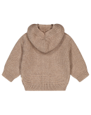 Strik cardigan med hætte i 100% merino uld