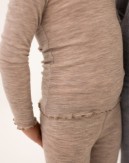 T-shirt i 1x1 rib med lange ærmer i 100% merino uld, OEKO-TEX®