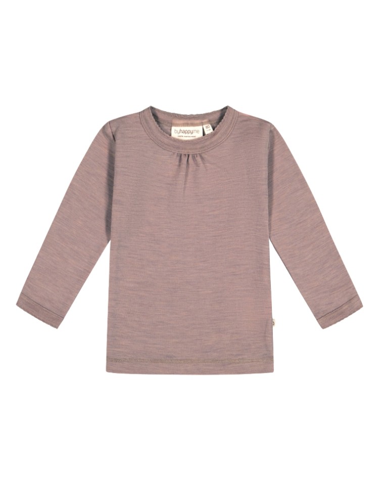 Trøje i 1x1 rib med rynker ved halsen i 100% merino uld, OEKO-TEX®