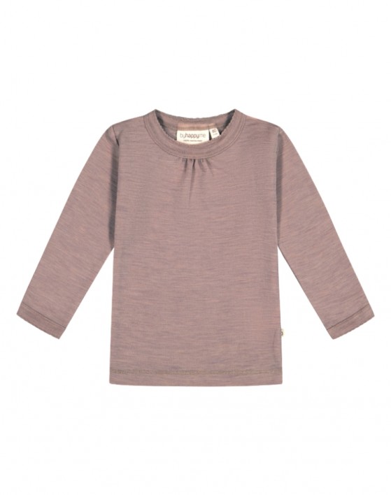 Trøje i 1x1 rib med rynker ved halsen i 100% merino uld, OEKO-TEX®