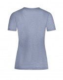 Kortærmet T-shirt til dame i 100% merino uld, 1x1 rib