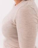 Langærmet t-shirt til dame i 100% merino uld, 1x1 rib, 2-pak