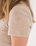 Kortærmet T-shirt til dame i 100% merino uld, 1x1 rib