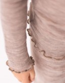 T-shirt i 1x1 rib med lange ærmer i 100% merino uld, OEKO-TEX®