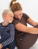 Kortærmet T-shirt til dame i 100% merino uld, 1x1 rib