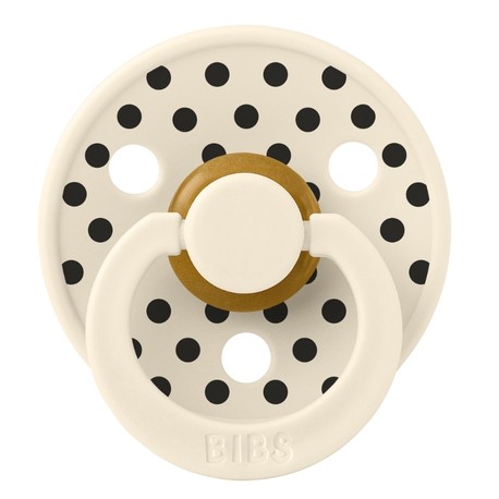 BIBS Studio Polka Dots Colour, Str. 1 (0-6 mdr.), Rund - Latex, Sutter med navn, 5-pak