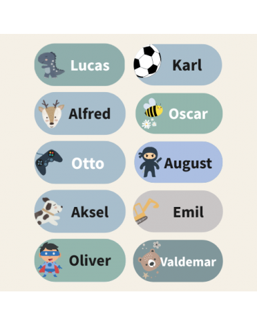 Navnelapper til tøj, 120 navnelapper