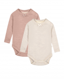 Body i 1x1 rib med knapper i 100% merino uld, OEKO-TEX®, 2-pak
