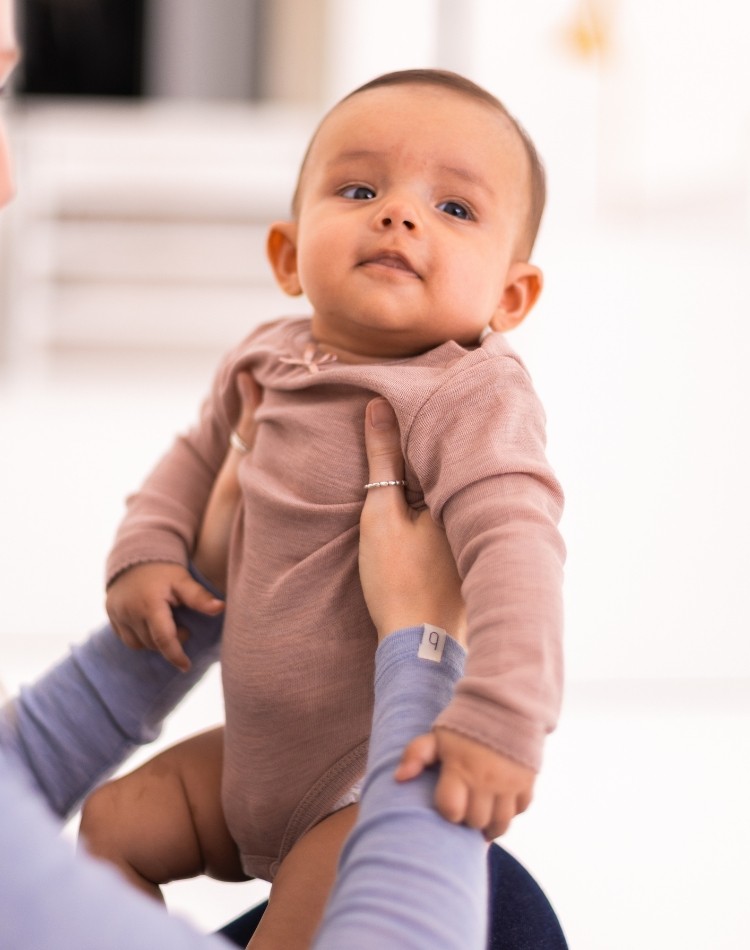 Body i 1x1 rib med knapper i 100% merino uld, OEKO-TEX®