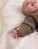 Strik cardigan med hætte i 100% merino uld