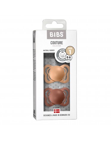 BIBS Couture - 2-pak,  Str. 1 (0-6 mdr.),  Anatomisk - Latex,