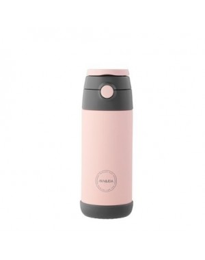 Aya&Ida,  Kids Straw Bottle, Drikkeflaske med sugerør, 350 ml, Soft Rose