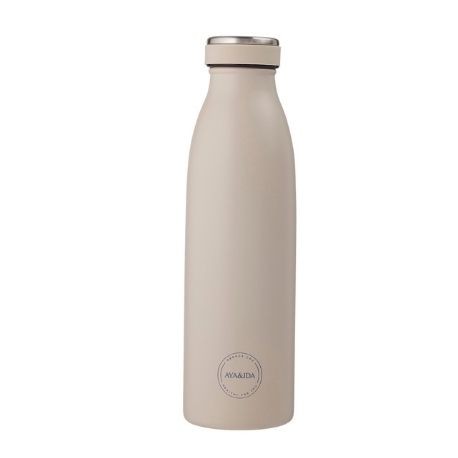 Aya&Ida,  Drinking Bottle, Drikkeflaske med låg, 500 ml,  Cream Beige