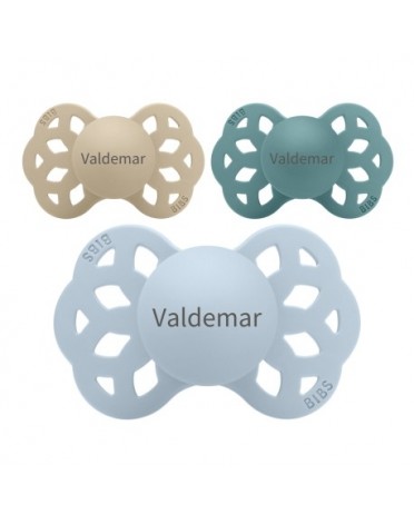BIBS Infinity,  Str. 2 (6+ mdr.), Anatomisk - Silikone, Sutter med navn