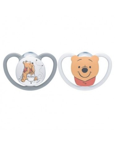 NUK Space Disney, Str. 2 (6-18 mdr.), Anatomisk - Silikone, 2-pak