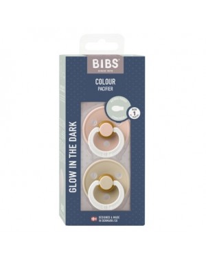 BIBS Colour Night Glow - 2-pak,  Str. 1 (0-6 mdr.), Symmetrisk - Latex
