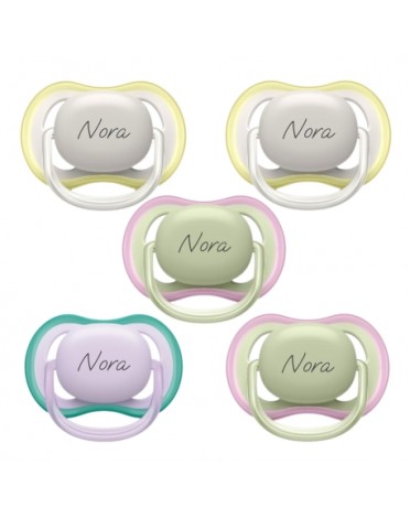 PHILIPS AVENT Ultra Air, Str. 1 (0-6 mdr.), Symmetrisk - Silikone, Sutter med navn , 5-pak