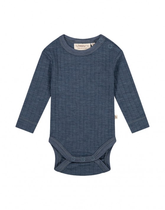 Pitkähihainen merinovillabody, napit olkapäällä, OEKO-TEX®