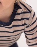 Vauvan body, jossa pitkät hihat ja pyöreä pääntie 100% ekologista merinovillaa, 3-pakka
