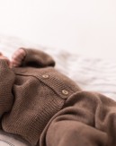 Gilet tricoté à capuche en 100% laine mérinos