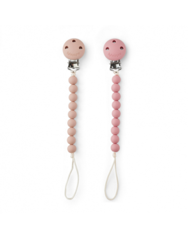 Byhappyme, Attache-tétine pratique, perles en silicone, Lot de 2