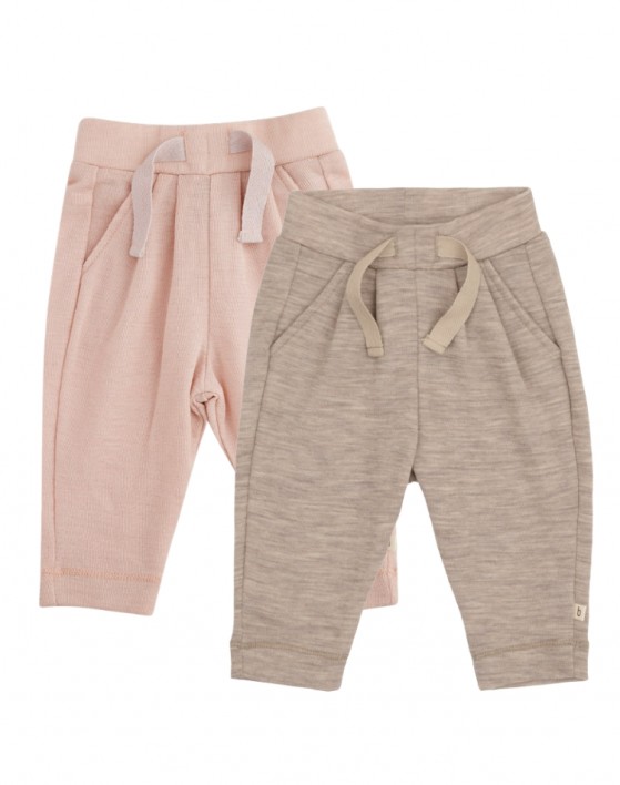 Pantalon bébé à cordon de serrage en 100% laine mérinos, Pack 2