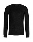 Longsleeve t-shirt heren in 100% merinowol, 1x1 rib