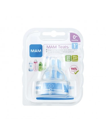 MAM,  Teats 2-pack, Size 1 (0m+), Transparent