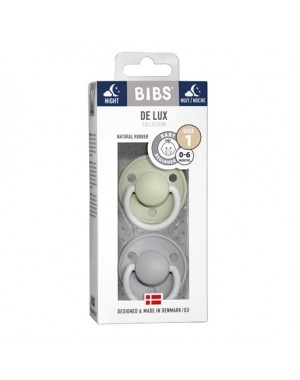 BIBS De Lux Night - 2 stuks,  Maat 1 (0-6m.),  Rond - Latex