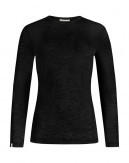 Damesett i merinoull, Langermet t-skjorte & leggings, 1x1 rib