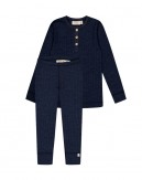 Guttsett i merinoull OEKO-TEX®, Langermet t-skjorte & leggings, 1x1 rib
