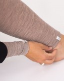 Damesett i merinoull, Langermet t-skjorte & leggings, 1x1 rib