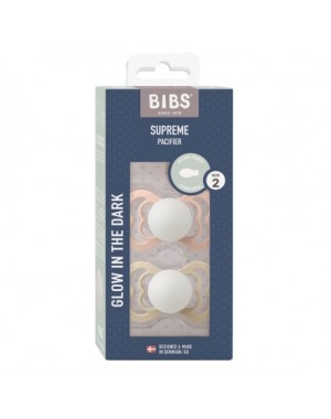 BIBS Supreme Night Glow - 2-pakning,  Str. 2 (6+ mdr.), Symmetrisk - Lateks,