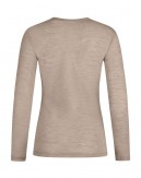 Långärmad t-shirt dam i 100% merinoull, 1x1 ribb