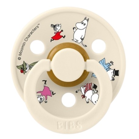 BIBS x Moomin Colour, Storlek 2 (6+ mån.), Rund - Latex, Namnnappar, 5-pack