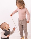 Babybody med lång ärm och rund halsringning i 100% ekologisk merinoull, 3-pack