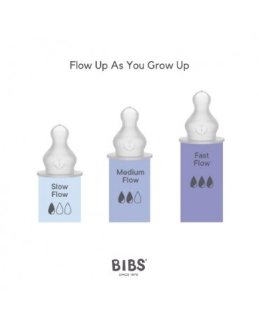 BIBS,  Flasknapp, 2-pack, Silicone, Fast flöde