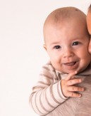 Baby bodysuit with long sleeves and round neckline in 100% organic merino wool, 3-pack