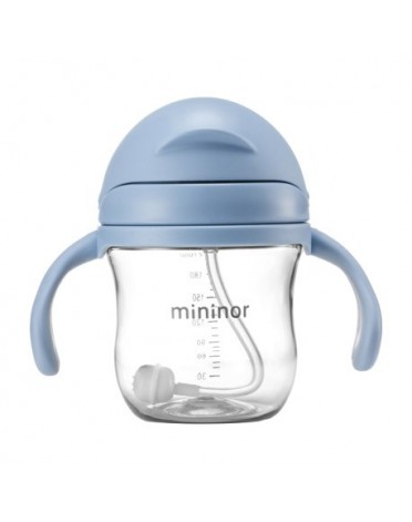 MININOR,  Bottle with straw - leak-proof, 220 ml, Light blue,