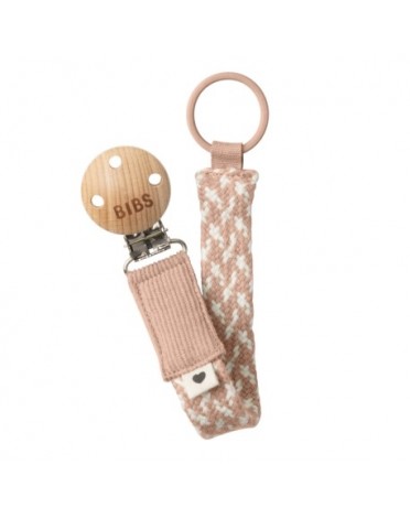BIBS Paci Braid,  Dummy clip, Blush / Ivory