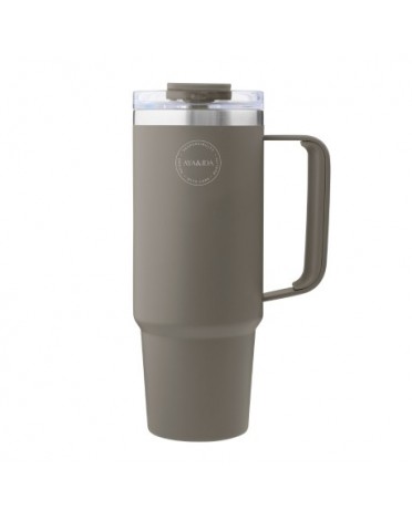 AYA&IDA, Thermo Cup with Straw, To-go Cup, 885 ml, Driftwood